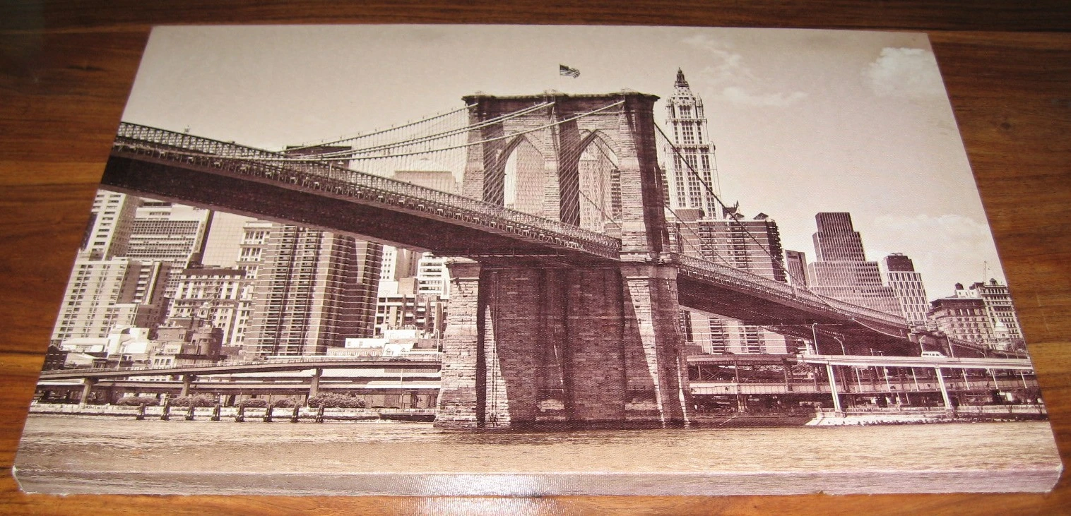 Toile décorative Brooklyn Bridge – 45 × 30 cm
